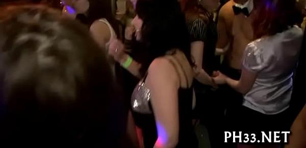  Hard core group-sex in night club